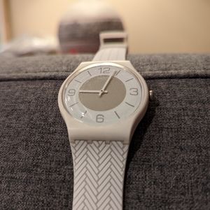 Sorry No longer available - Swatch watch, vintage white with chevrons